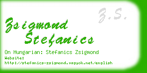 zsigmond stefanics business card